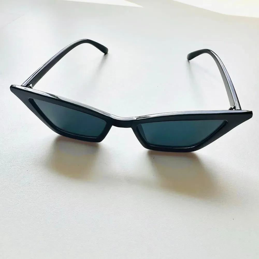 INDY FREE PEOPLE ANTHRO Black Cat Eye Plastic Rectangle $118 Sunnies Sunglasses
